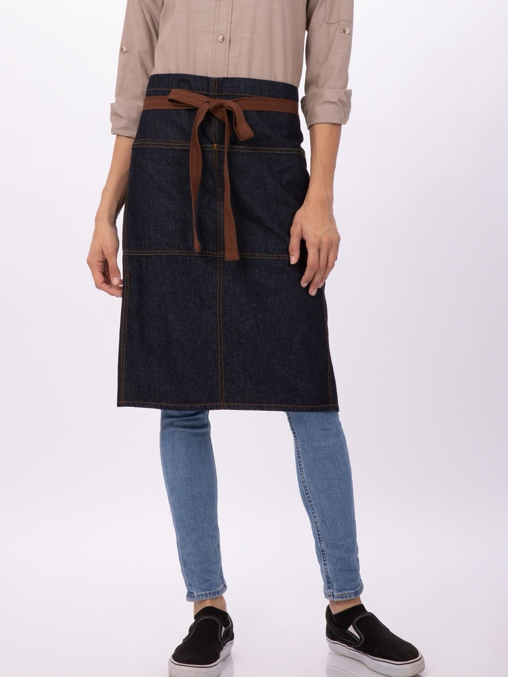 Chef Works Unisex Memphis Bistro Apron (AW049) Denim Blue NEW